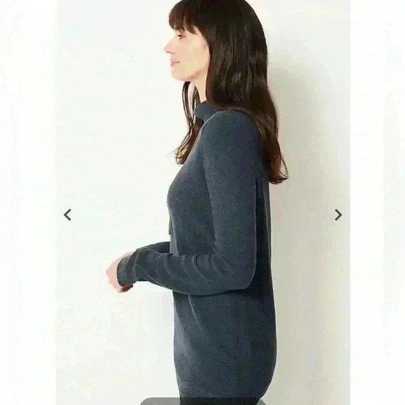 J.Jill Textured Funnel-Neck Aqua Sweater Size Medium Petite - Picture 7 of 10